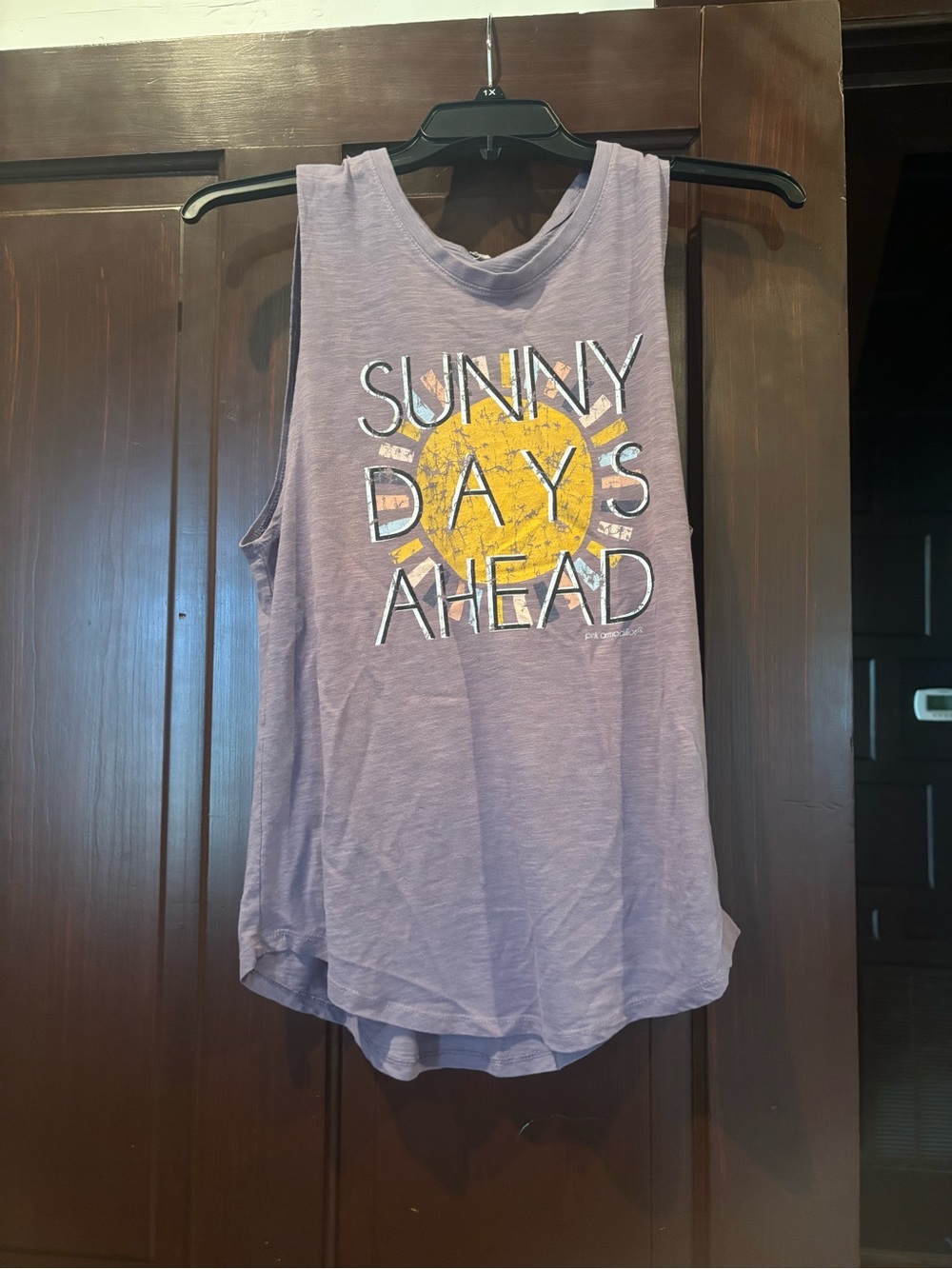 Delta Lavender Muscle Tank with Yellow Sun Graphic